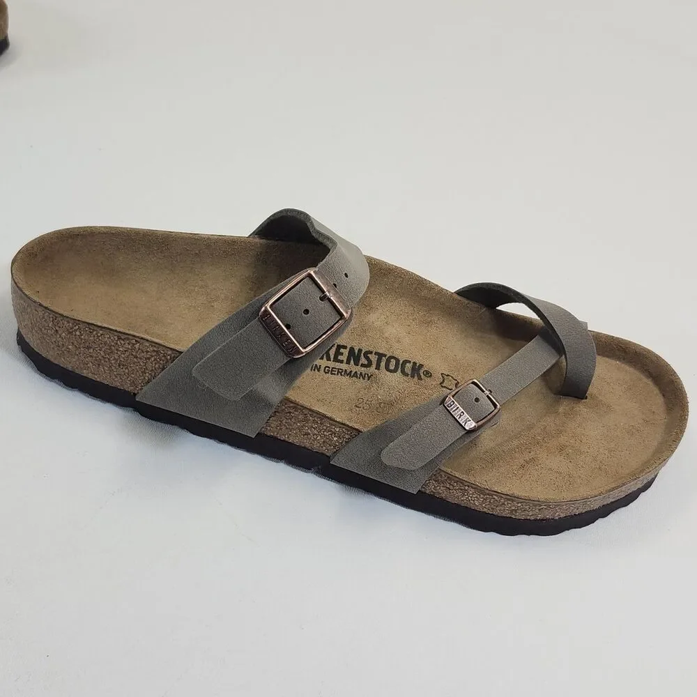Birkenstock Mayari Stone Sandals Mens Size 10 New in Box Buckle Comfort Slides